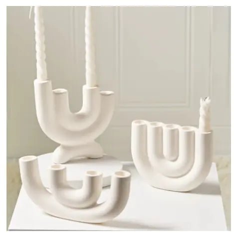 Ceramic Candlestick Holder - Lirana Decor
