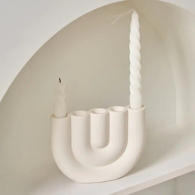 Ceramic Candlestick Holder - Lirana Decor